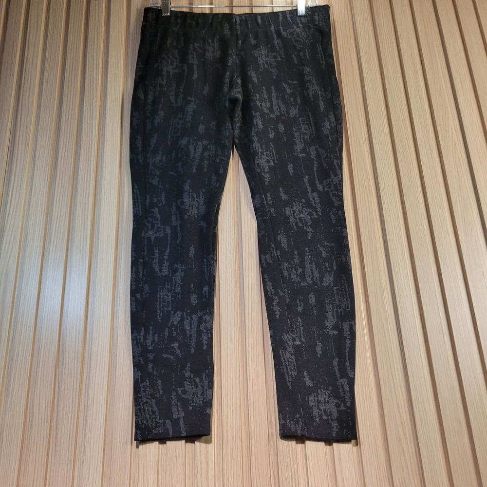 Miraclebody Leggings Women 10 Black Grey Abstract Print Slimming Stretch Good